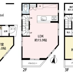 第Ⅰ区画建物プラン例　建物価格1880万円、 建物面積90.48㎡（車庫面積含）間取